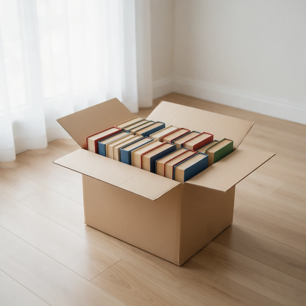 Caixa com 25 livros de romance e contos