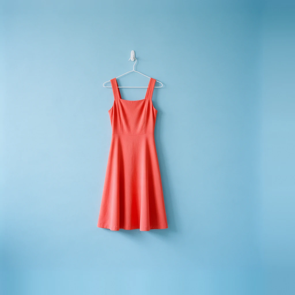 Vestido midi Cora, decote quadrado